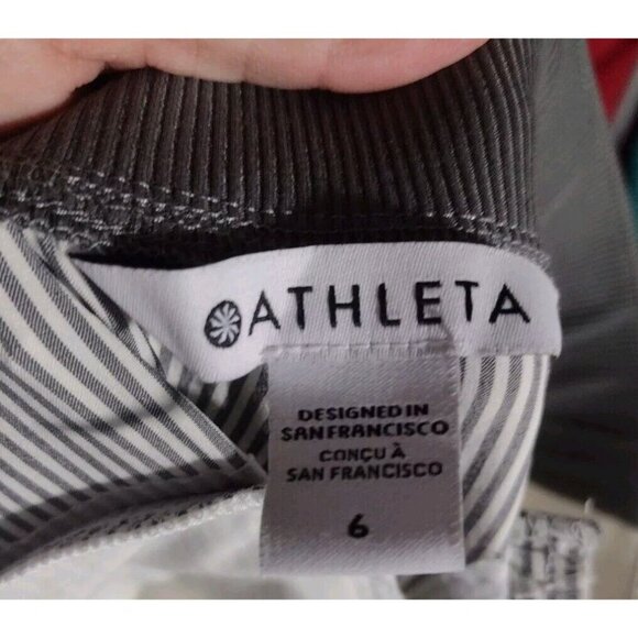 Athleta Black and White Striped Track Pants - Picture 5 of 8
